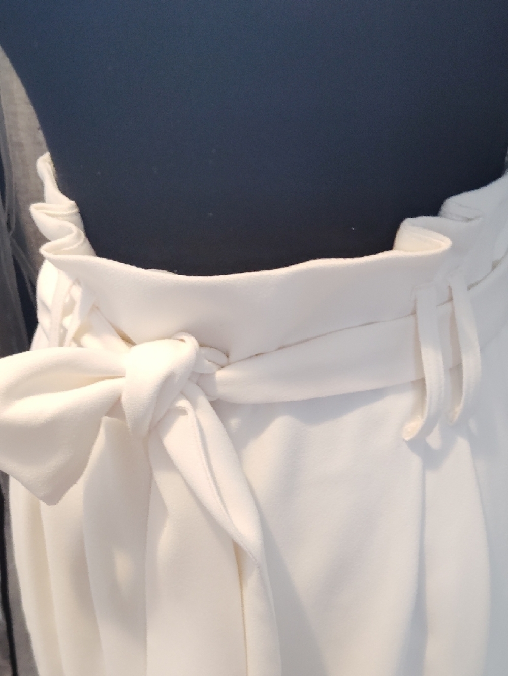 Express White Paperbag Waist Pencil Skirt with Tie - Picture 4 of 6